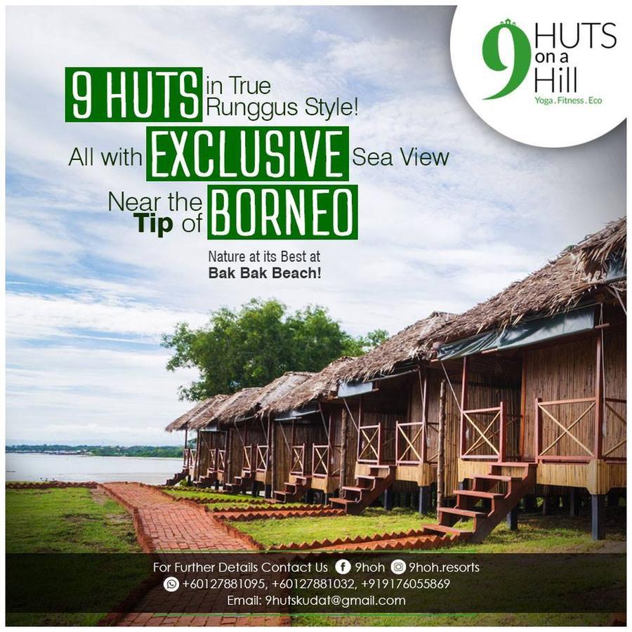 9 Huts On A Hill Hotell Kudat Exteriör bild